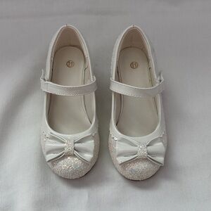 White Glitter Mary Jane Heels